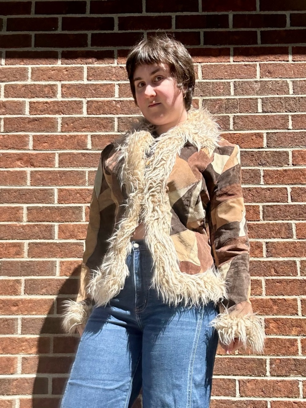 Y2K patchwork suede afghan jacket - Picture 12 of 15